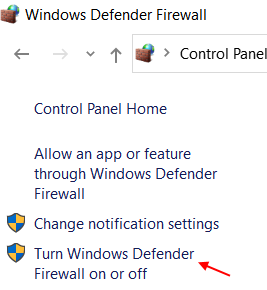 قم بتشغيل جدار حماية Windows