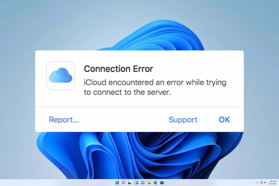 ICloud oppdaget en feil på Windows 11 [Server Connection Fix]