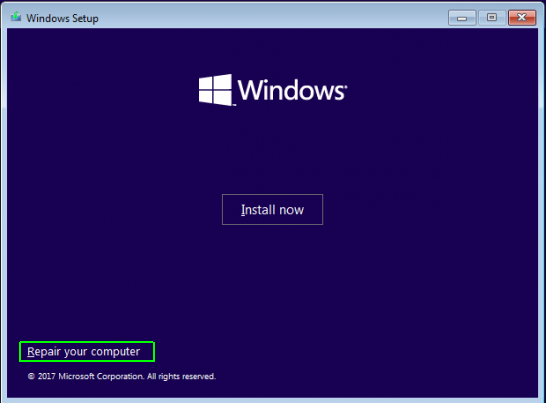 Восстановите компьютер Всего идентифицированных установок Windows: 0