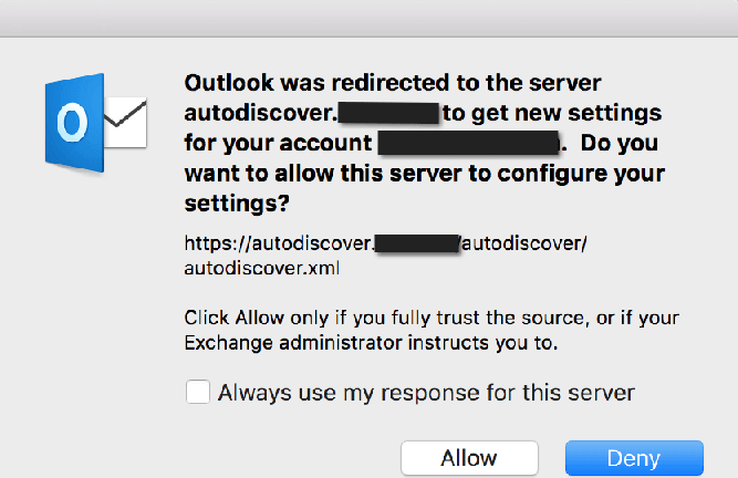 Funcionalidad de detección automática de Outlook