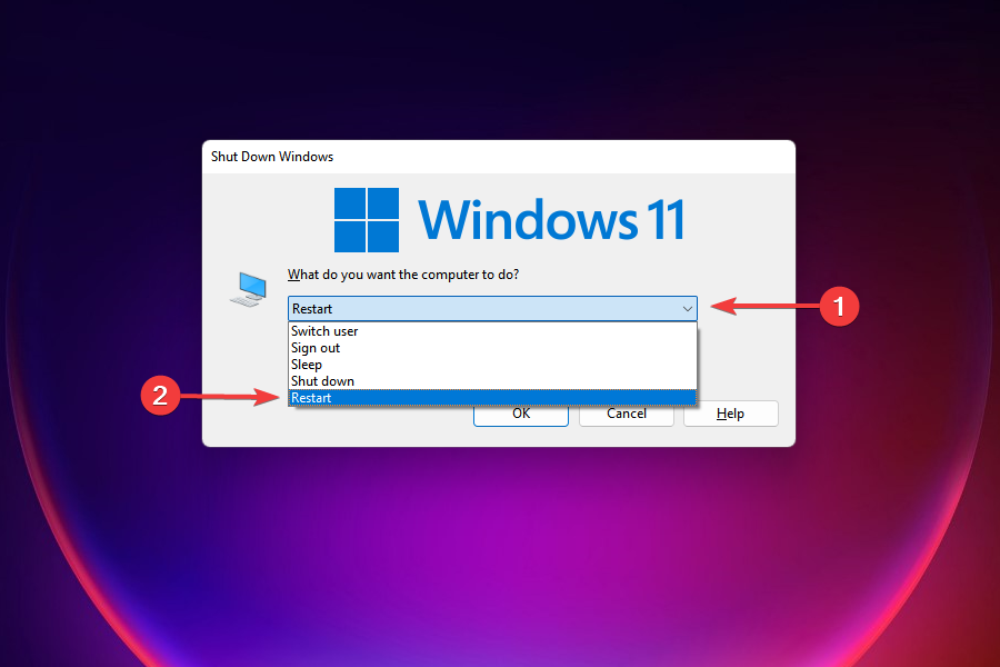 Genstart Windows 11 for at løse Wi-Fi-problemer