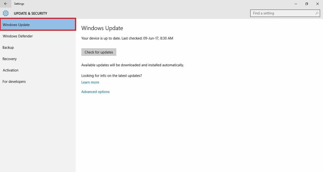 windows update sincronizar e-mails