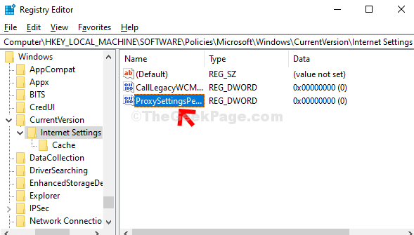 Inaktivera proxyinställningar i Windows 10 via registret