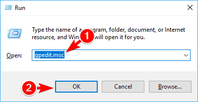 gpedit.msc run window تعطيل مفتاح Windows