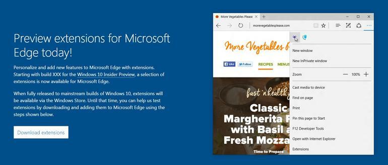 Microsoft пуска поддръжка за разширение за Microsoft Edge
