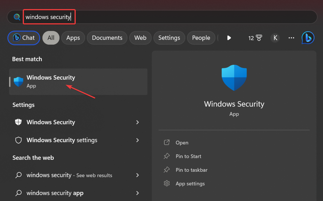 Windows Security za odpravo napake Oculus Runtime Service