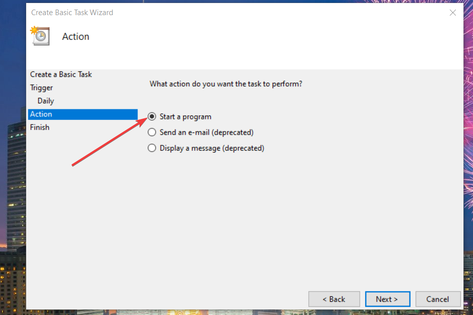 Démarrer une option de programme automatiser les tâches Windows 11