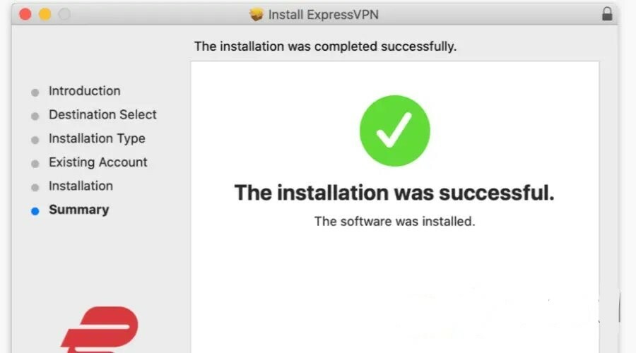 การติดตั้ง expressvpn mac เสร็จสมบูรณ์