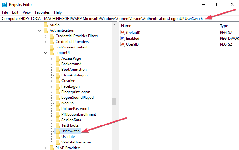 regedit logonui windows 10 Windows 10 loggar automatiskt in den senaste användaren