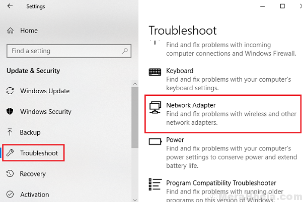 Réparer Windows 10 n'a pas de profil réseau pour cette erreur de périphérique