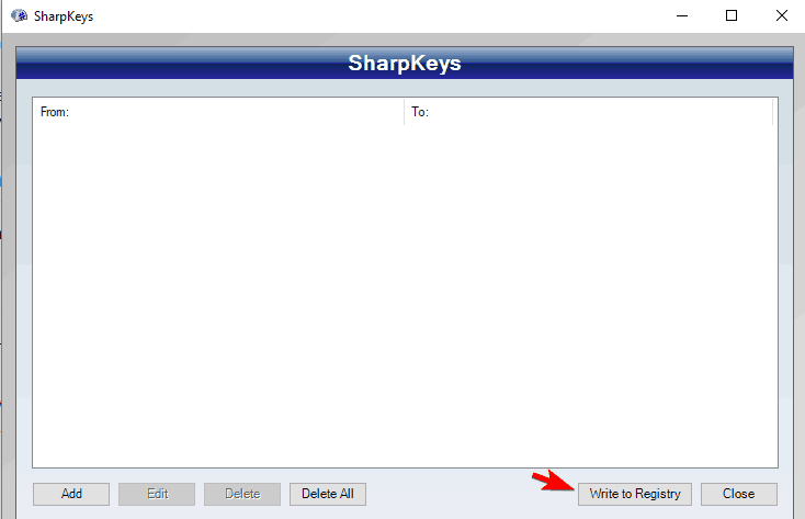 registrisse kirjutamine keelake Windowsi võti