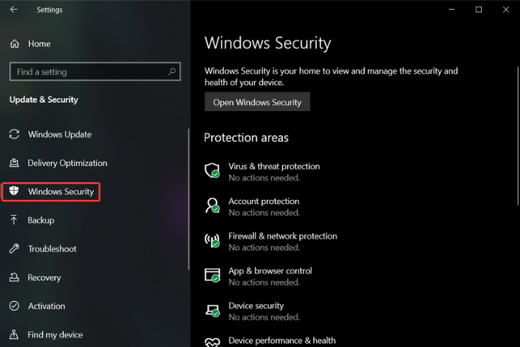 Zabezpečení systému Windows