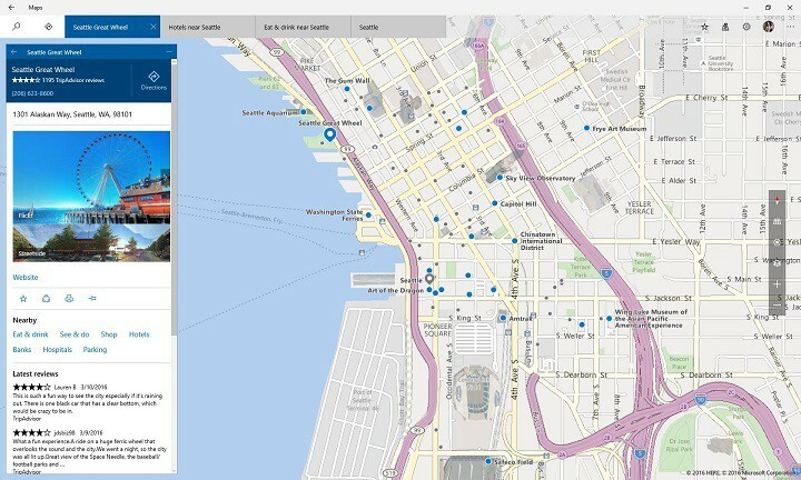 Aplikácia Mapy Windows 10 umožňuje viacnásobné vyhľadávanie máp, podrobnú trasu Cortany a ďalšie