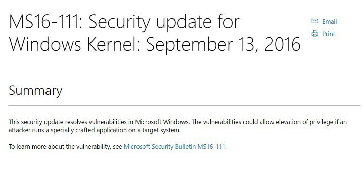KB3186973 remediază vulnerabilitatea majoră a nucleului Windows în toate edițiile Windows