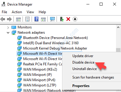 Мережеві адаптери Microsoft Wi Fi Direct Віртуальний адаптер Клацніть правою кнопкою миші Вимкнути
