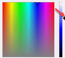 MS Paint Redigera färger Flytta pekaren för att välja exakt färg