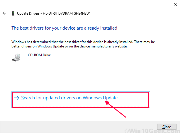 Оновити драйвер за допомогою Windows Update