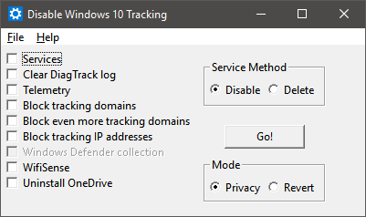 Disabilita il software di monitoraggio di Windows 10