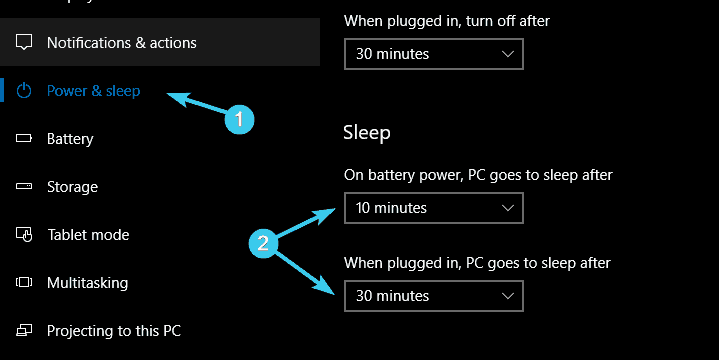 комп'ютер не збирається спати живлення і параметри сну