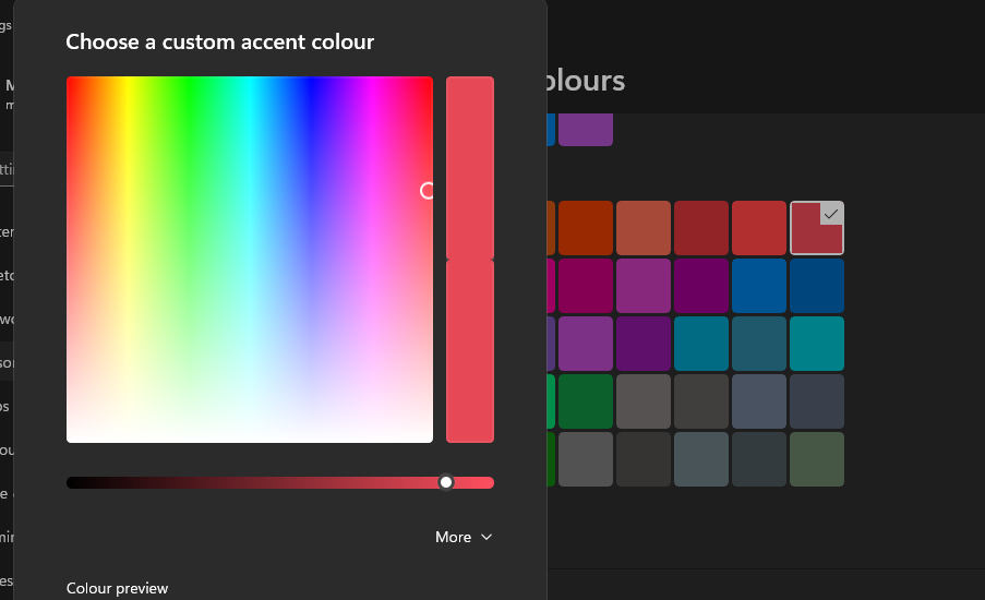Das Farbauswahl-Tool ändert die Farbe der Taskleiste in Windows 11