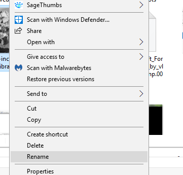 이름 바꾸기 옵션 Windows Media Player는 자막을로드 할 수 없습니다.