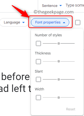 Vlastnosti písma Google Fonts Min