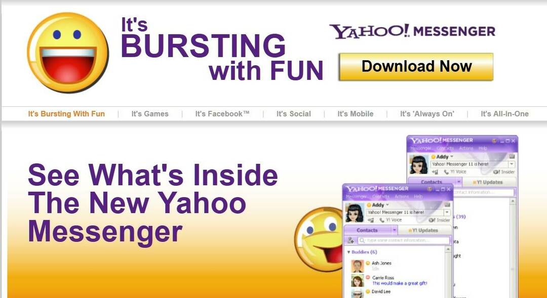 REVISIÓN: Yahoo Messenger Video no funciona en Windows 10