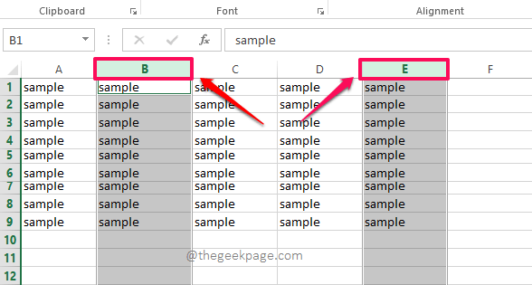 Kuinka piilottaa / paljastaa sarakkeet Microsoft Excelissä