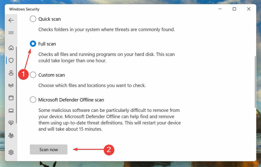 Pindai malware untuk memperbaiki kesalahan NSIS di Windows 11