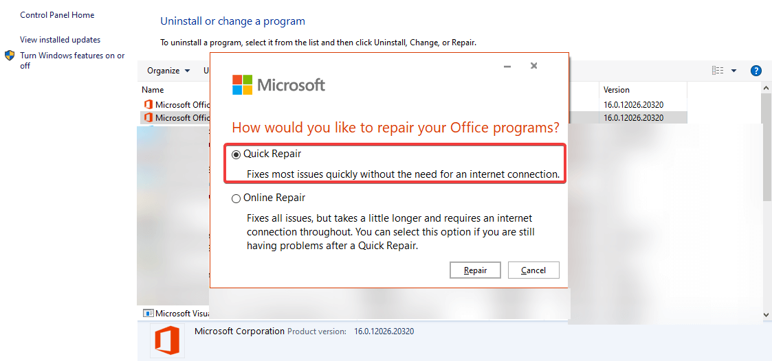 Office Outlook reparieren, der RPC-Server ist nicht verfügbar