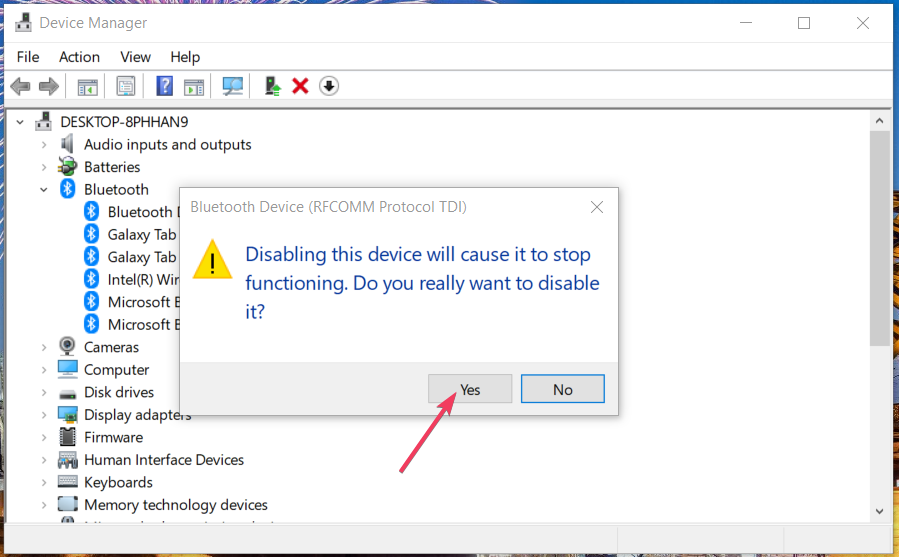 Une invite de désactivation de l'appareil Windows 11 hotspot 5ghz non disponible