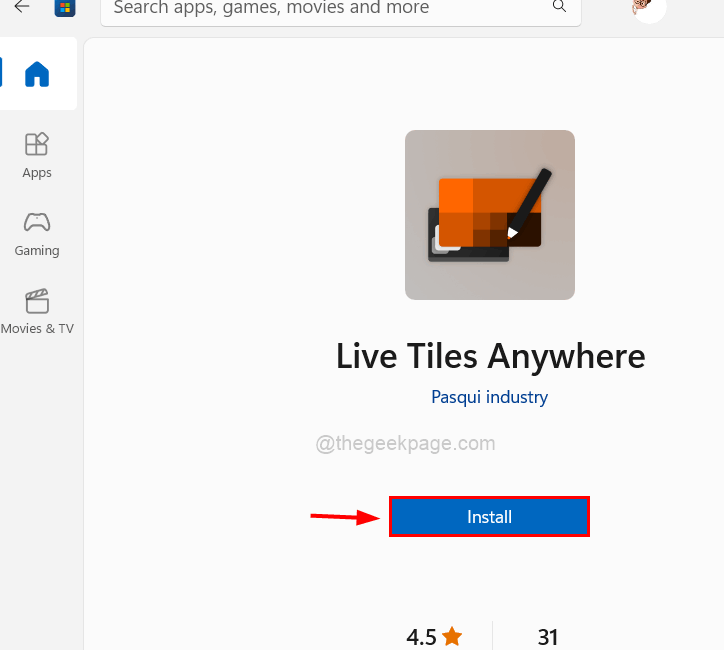 Telepítse a Live Tiles Anywhere 11zon alkalmazást
