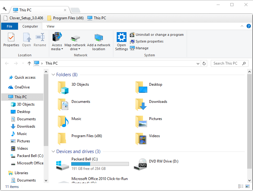 O Windows 10 da janela do Explorador de Arquivos excluiu todos os meus arquivos