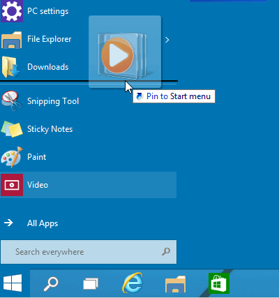 pin app linker startmenu