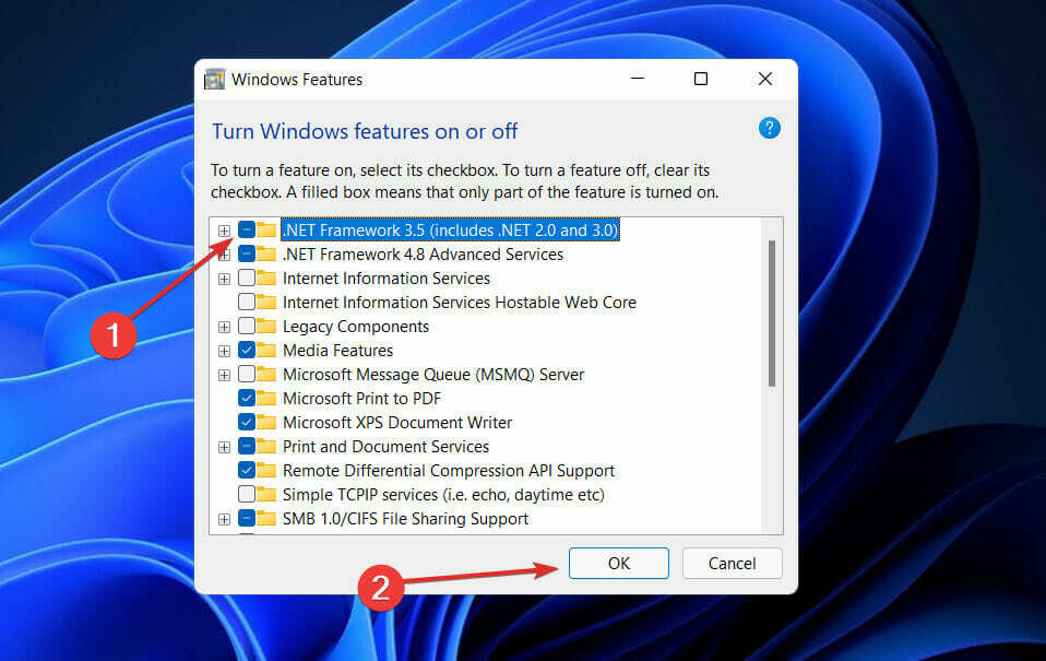 turn-on-.net код помилки Windows 11 0x800f0801