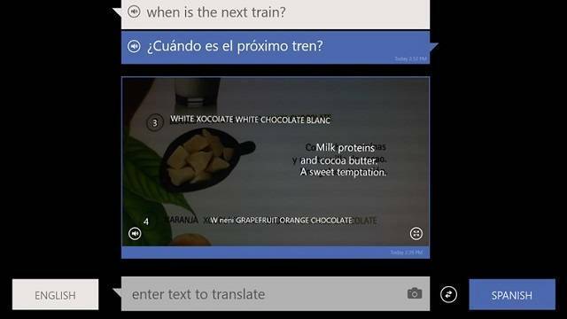 Bing Translator traduce texto en tiempo real desde la cámara