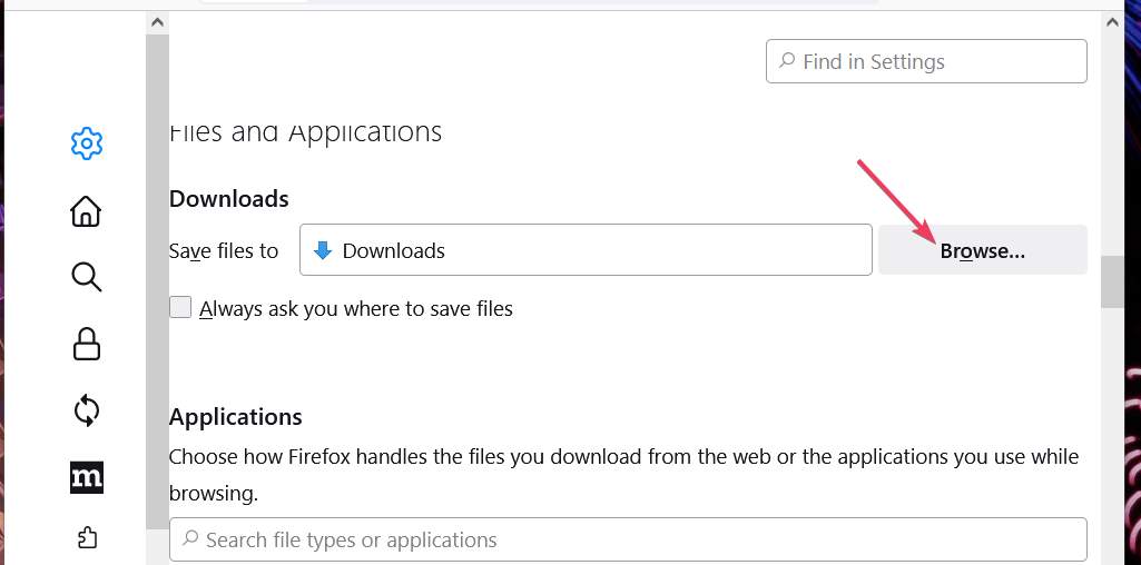 Download der Schaltfläche " Durchsuchen" fehlgeschlagen Netzwerkfehler Firefox