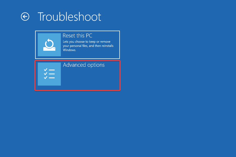 разширени опции за достъп до всички режими на ripristino на Windows 10