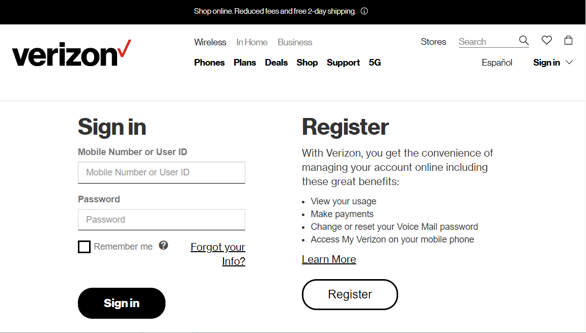Strona logowania Verizon disney plus verizon