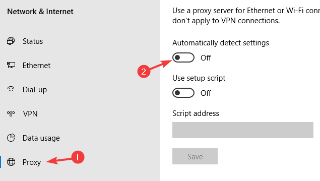 isključite proxy Windows 10 ova je usluga privremeno nedostupna-ak1213