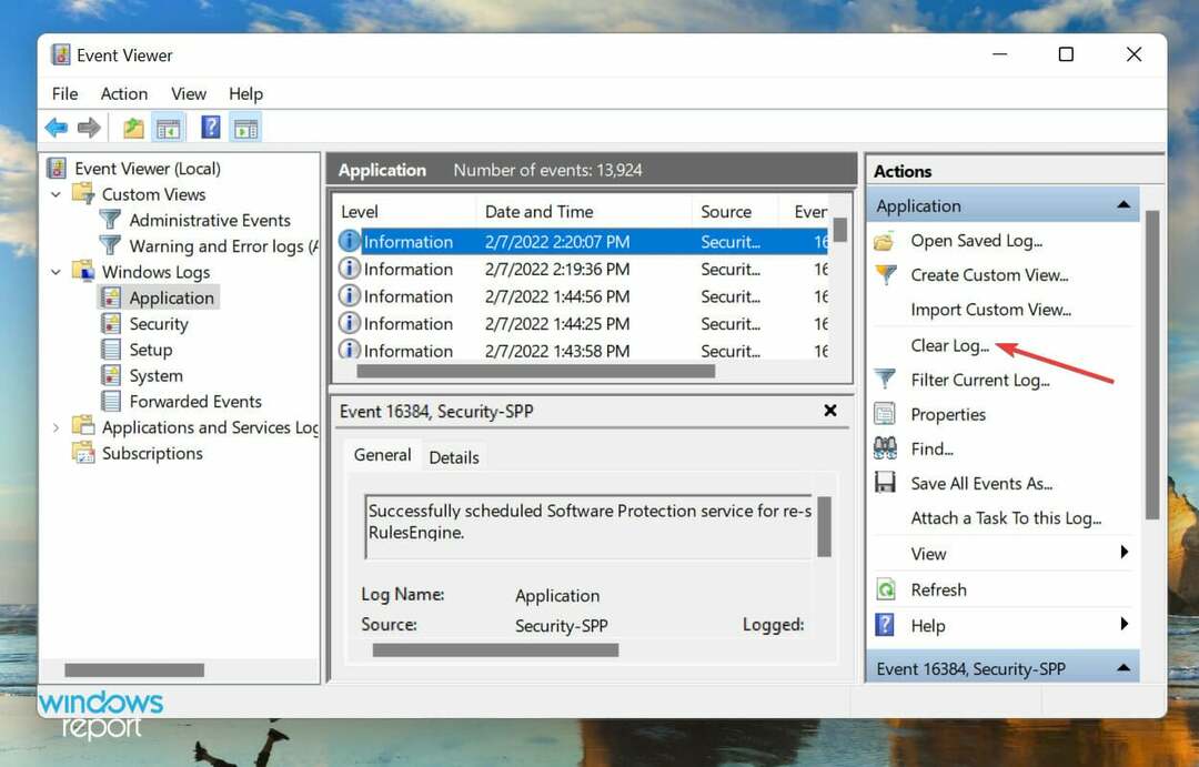 Отменете регистрирането на грешки в Windows 11