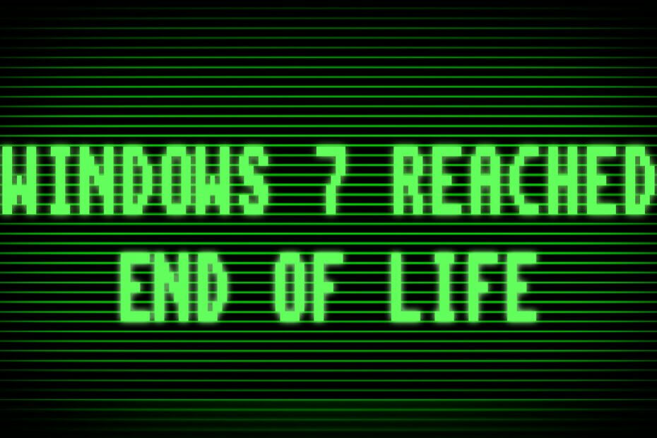 повідомлення про закінчення життя Windows 7 -