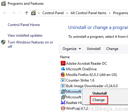 Cambia Microsoft Min