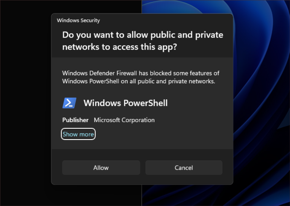 Aktualisierte Benachrichtigungsdialogfelder für Windows-Sicherheit (Firewall).