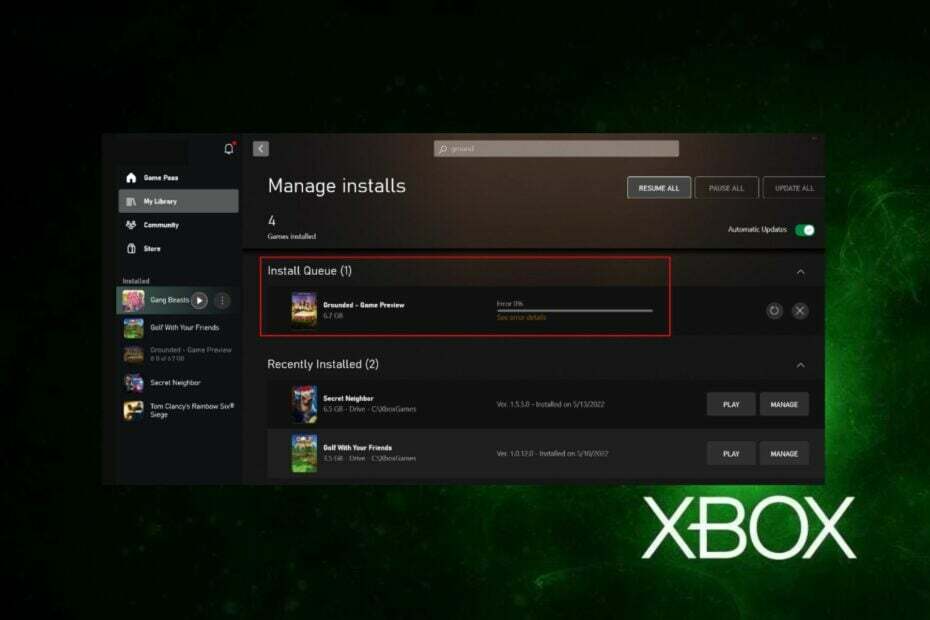 Xbox-sovelluksen hidas lataus