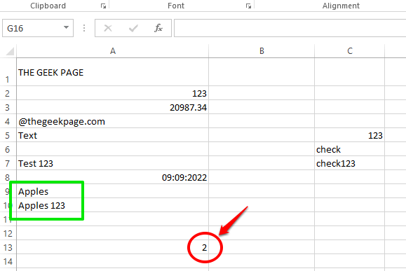 Cum să numărați numărul de celule care conțin șiruri de text în Excel