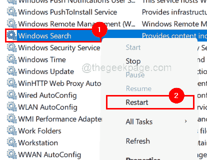 Windows Search Käynnistä 11zon uudelleen