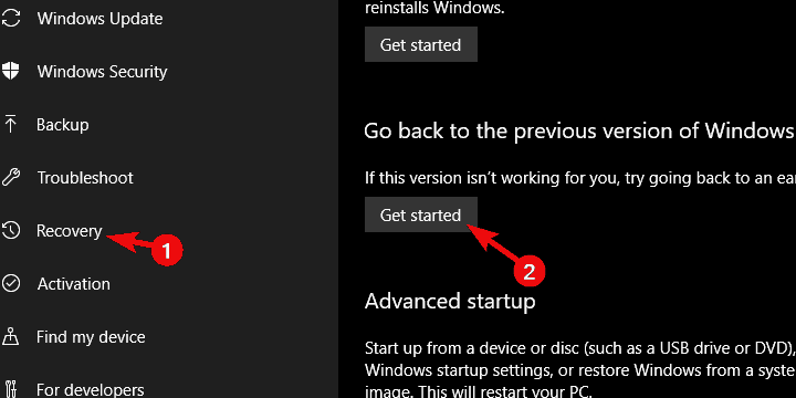 откатить Windows 10 April Update