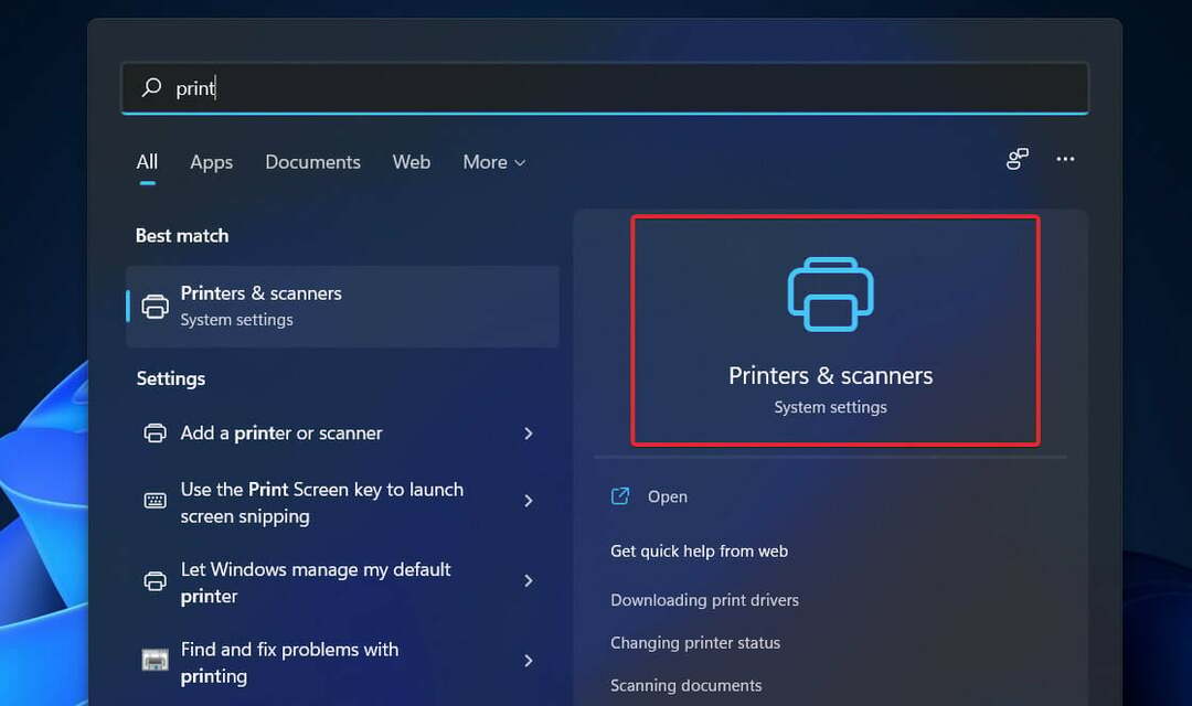 zoek printer windows 11 detecteert canon printer niet