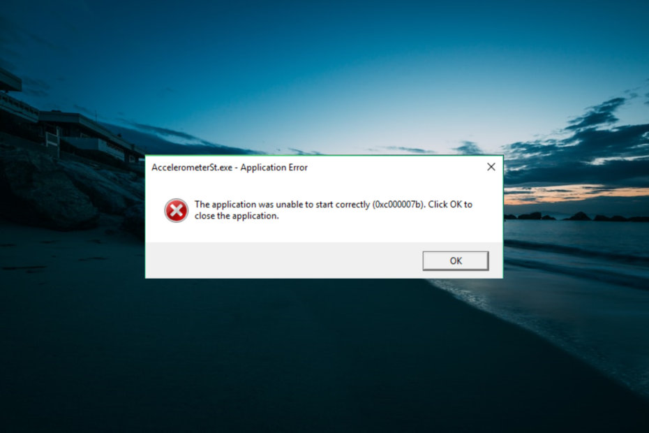 Ошибка приложения Accelerometerst.exe Windows 10